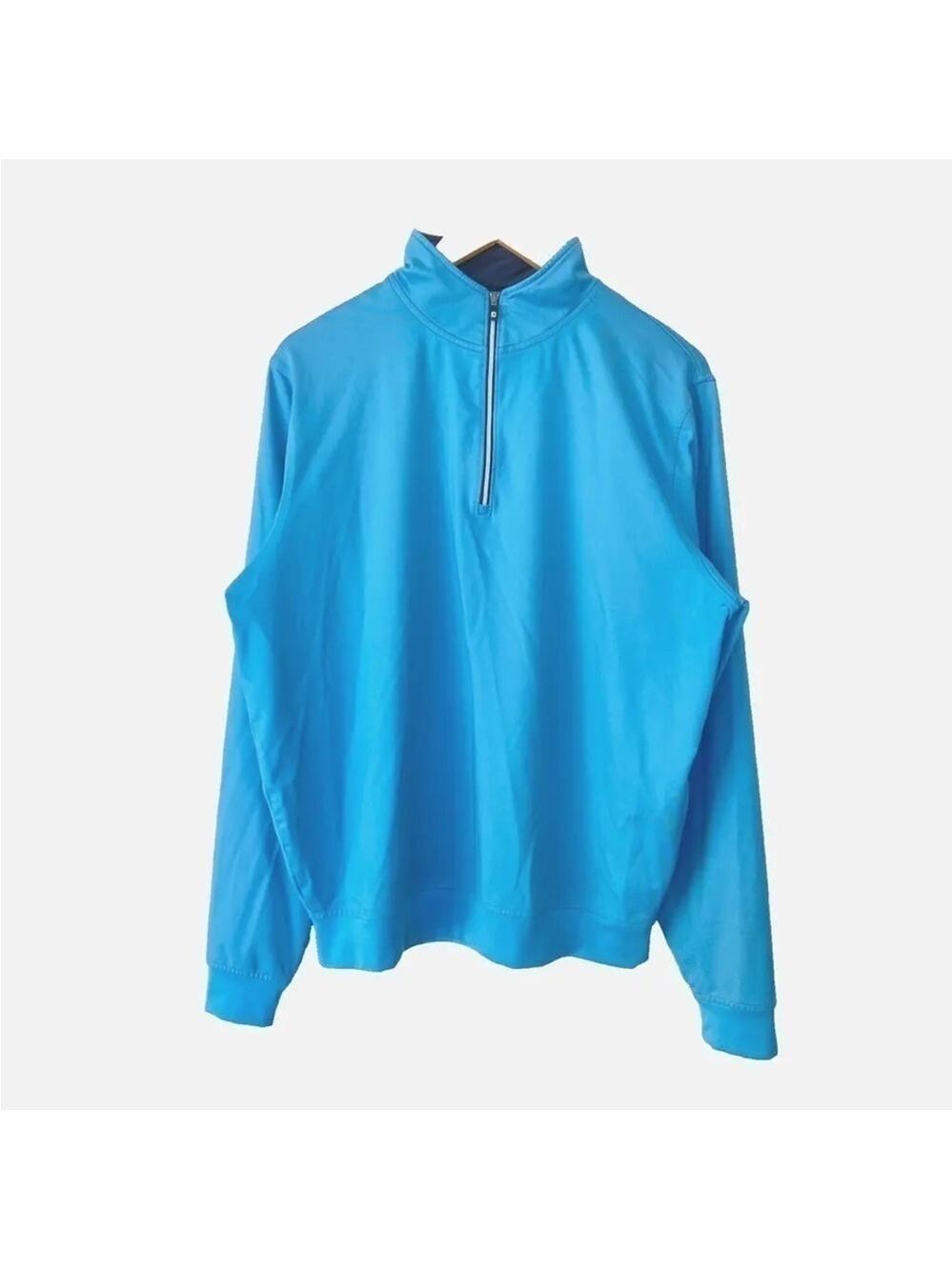 FootJoy FJ 1/4 Zip Pullover Nylon Blue Long Sleeve Mens M Golf